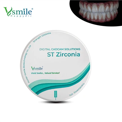 Cad Cam Zirconia Blank ST presombreado para restauración dental