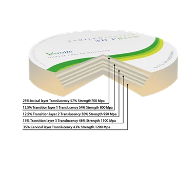 Bloques de zirconia multicapa